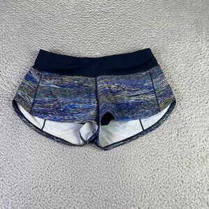 Lululemon Speed Up Shorts Womens 4 Blue Multicolor 2.5'' Active Gym Run Travel